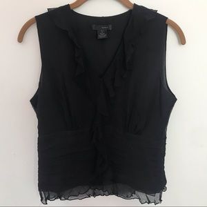 Black sleeveless blouse